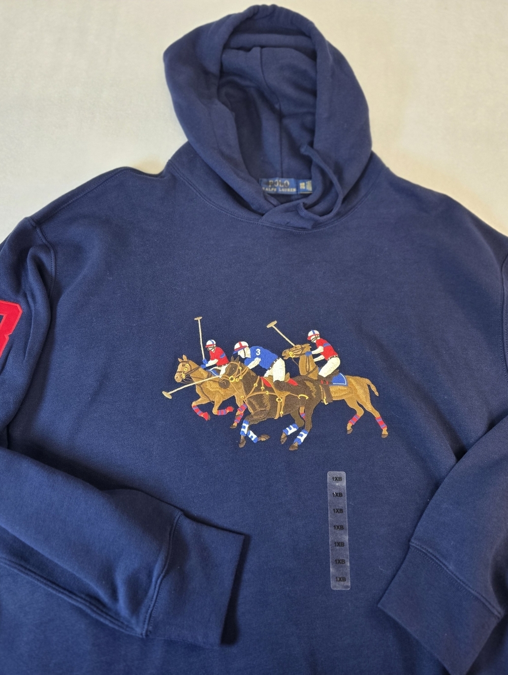 Polo Ralph Lauren Triple Pony Equestrian #3 Navy Blue Hoodie Jacket New 1XB 1TG